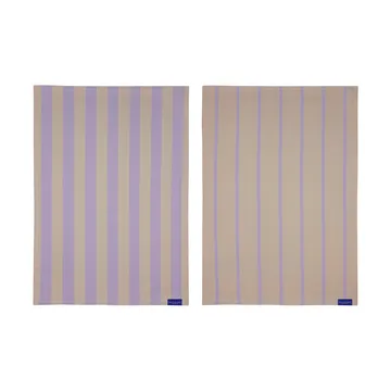 Asciugamano da cucina Stripes 50x70 cm confezione da 2 - Sabbia - Mette Ditmer