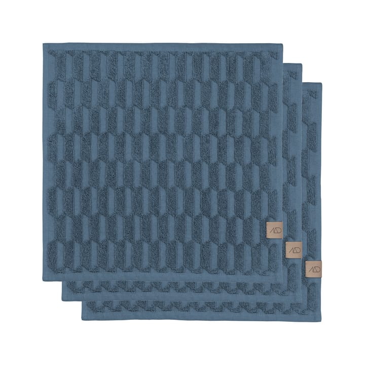 Asciugamano Geo 30x30 cm confezione da 3 - Slate blue - Mette Ditmer