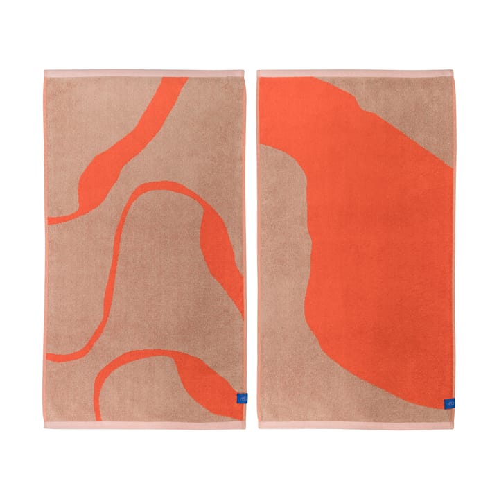 Asciugamano Nova Arte 50x90 cm, confezione da 2 - Caffelatte, arancione - Mette Ditmer