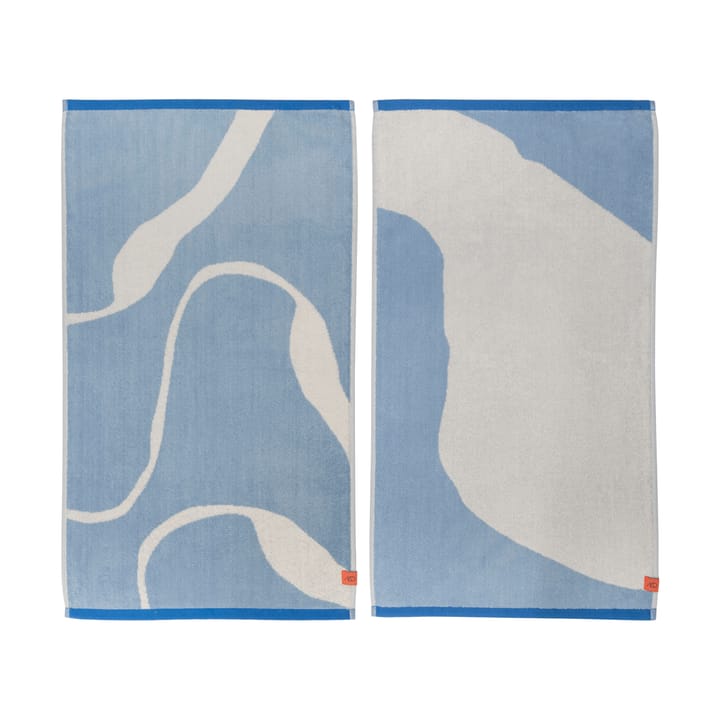 Asciugamano ospiti Nova Arte 40x55 cm, confezione da 2 - Azzurro, bianco sporco - Mette Ditmer