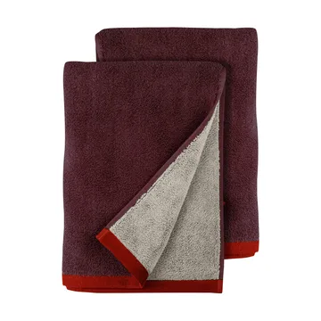 Asciugamano ospiti Soft 40x55 cm set 2 pezzi - Red-Grey (rosso-grigio), 40x55 cm - Mette Ditmer