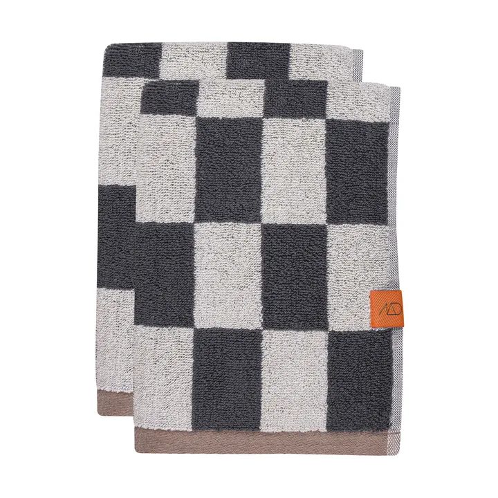 Asciugamano Retro - Dark grey, 40x55 cm, confezione da 2 - Mette Ditmer