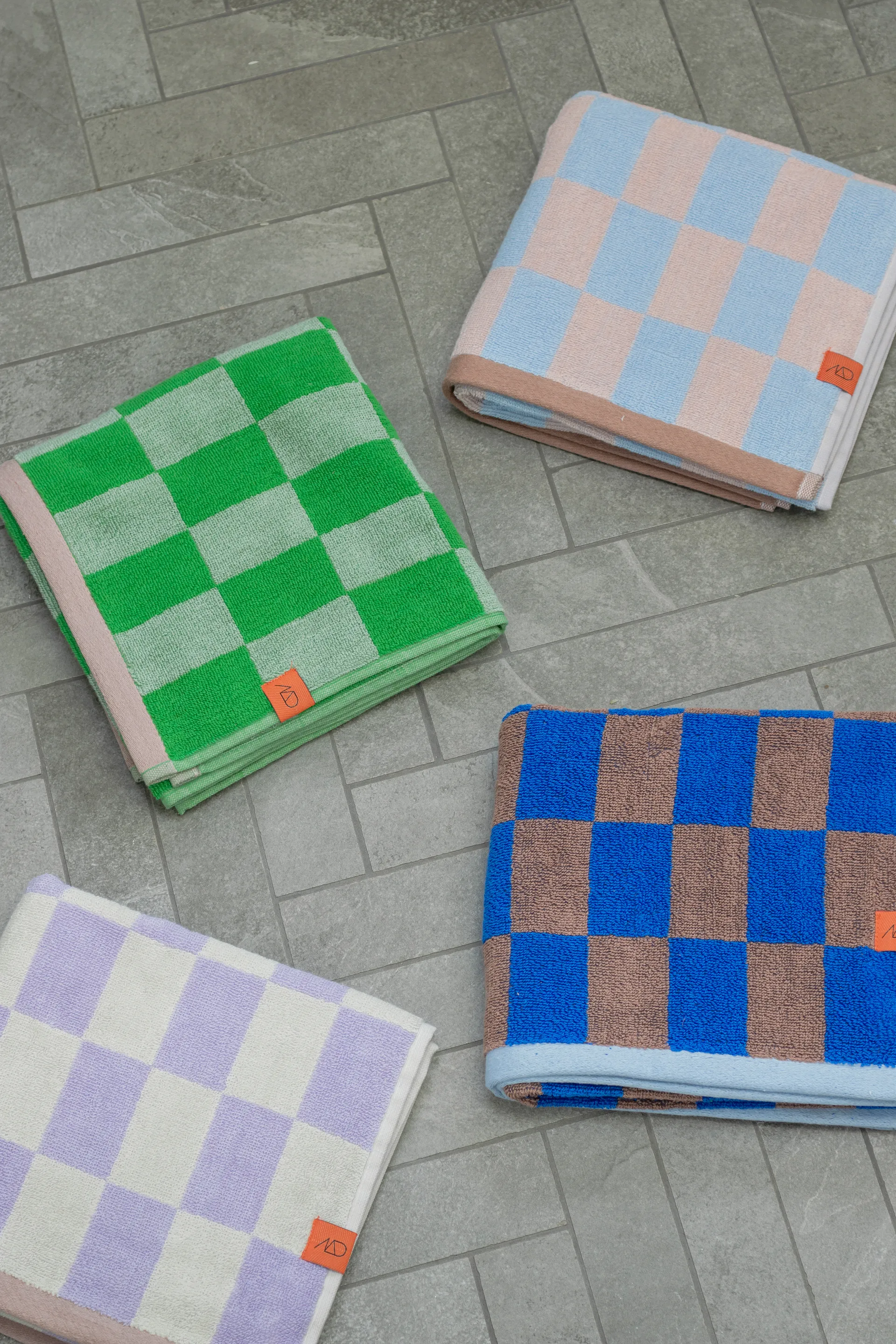 Asciugamano Retro, Light blue, 70x133 cm Mette Ditmer