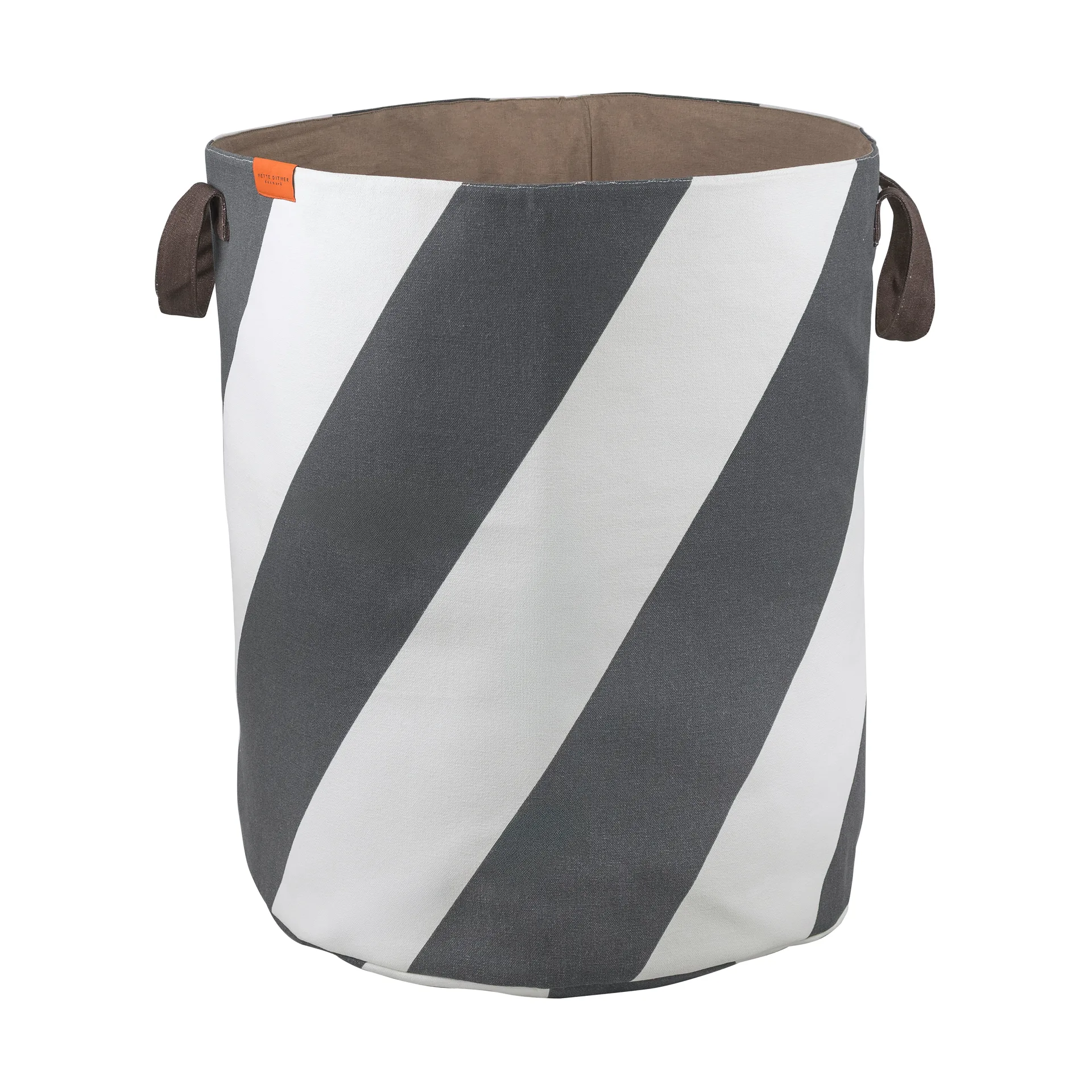 Cesto portabiancheria Diagonal Ø40x50 cm, Dark grey-off-white Mette Ditmer