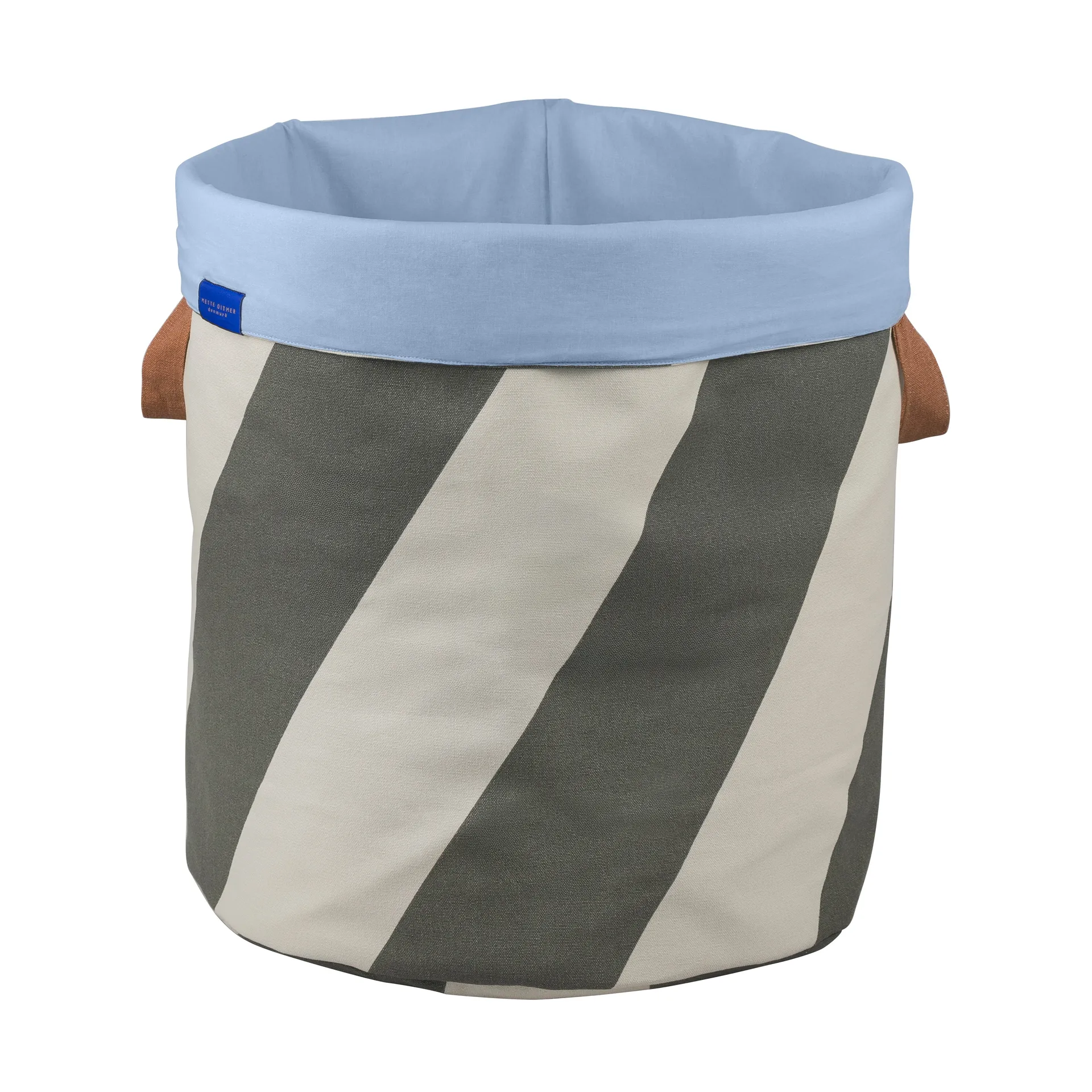 Cesto portabiancheria Diagonal Ø40x50 cm, Dark olive-sand Mette Ditmer