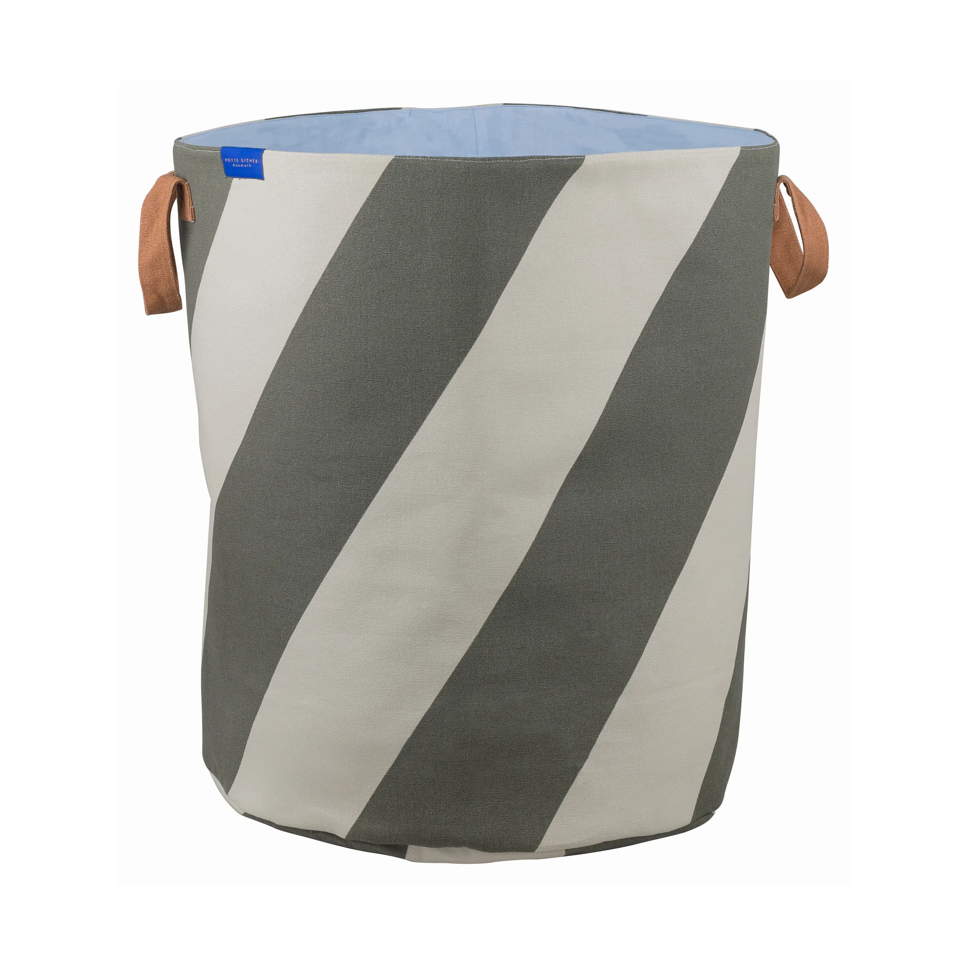 Cesto portabiancheria Diagonal Ø40x50 cm, Dark olive-sand Mette Ditmer