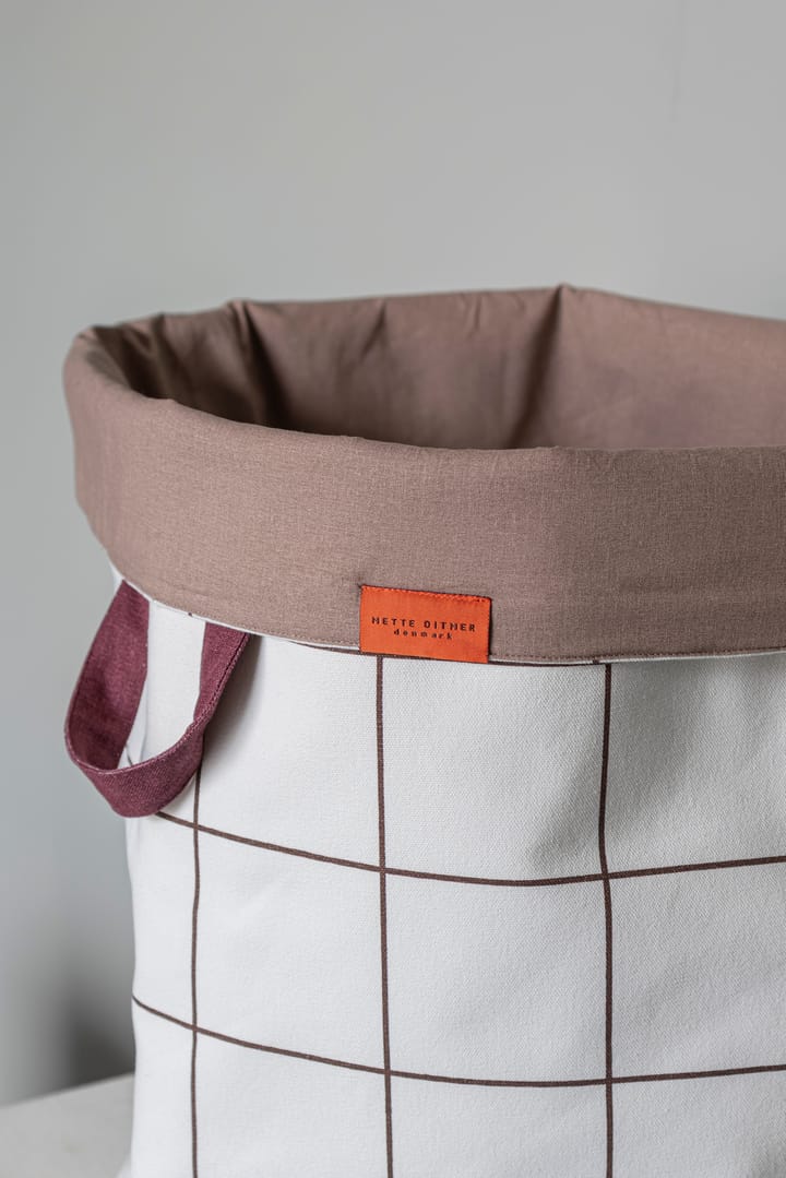 Cesto portabiancheria Mesh Ø40x50 cm, Marrone-Off-white Mette Ditmer