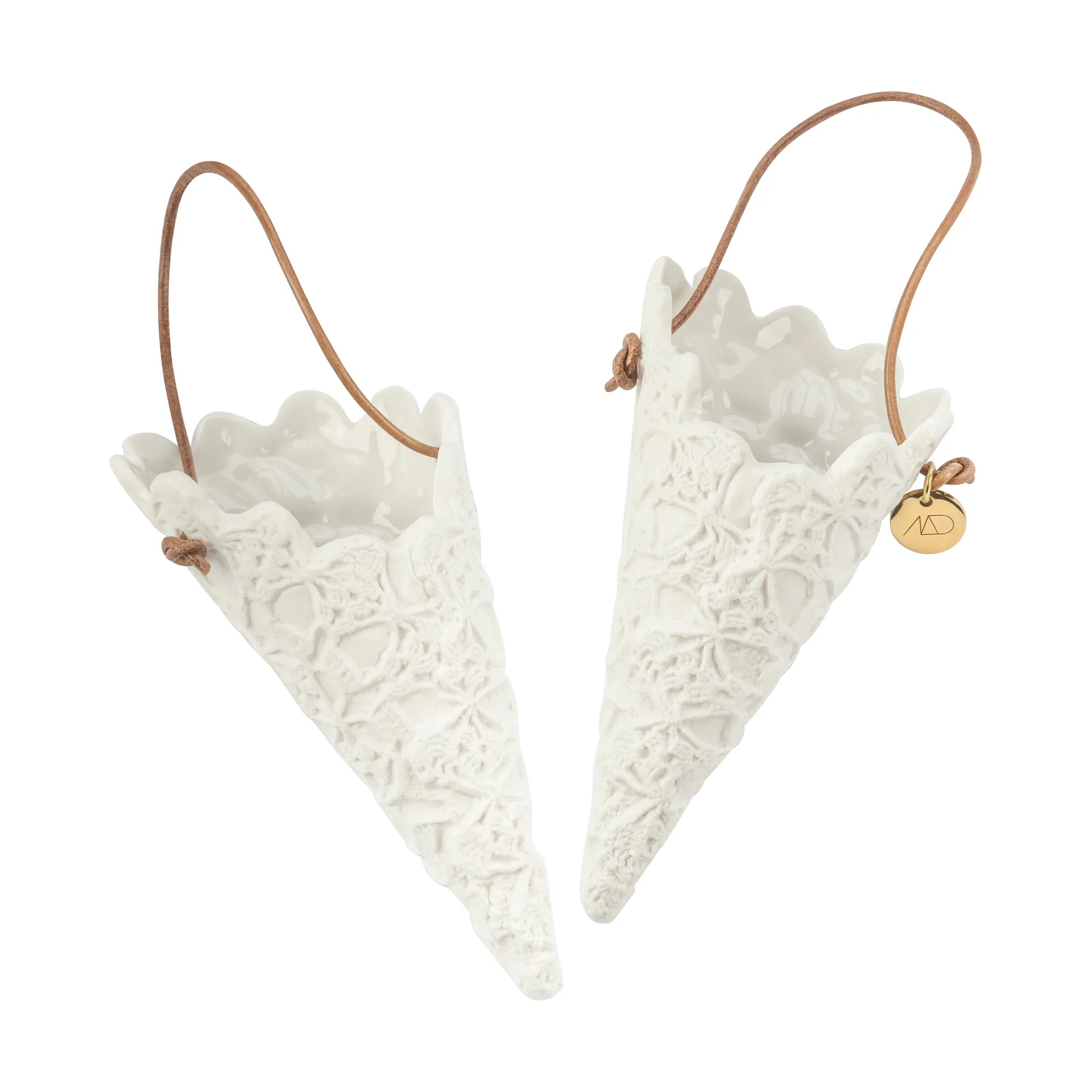 Cono di Natale Lace, confezione da 2, Bianco sporco Mette Ditmer