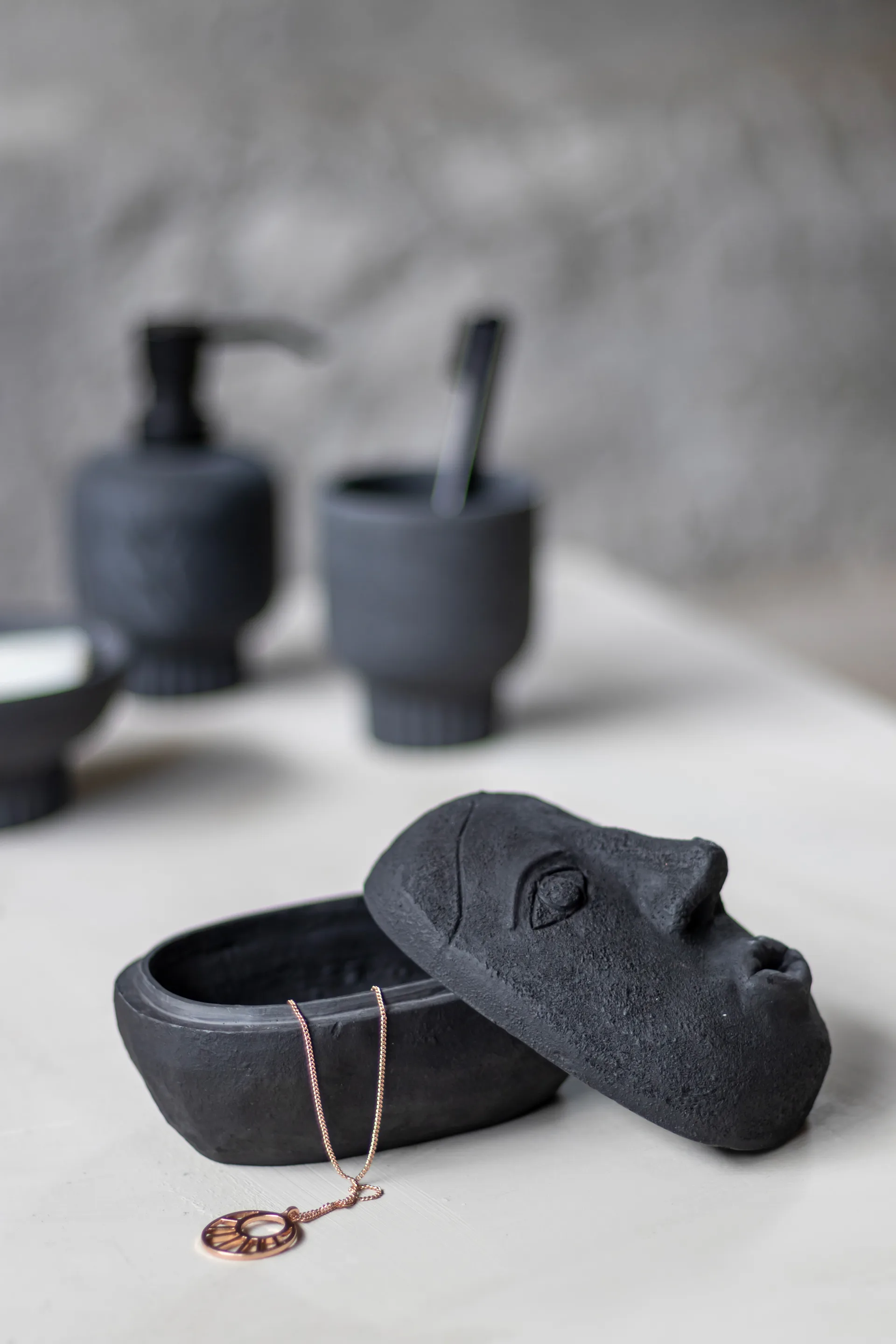 Contenitore viso Art piece 9x12 cm, Nero Mette Ditmer