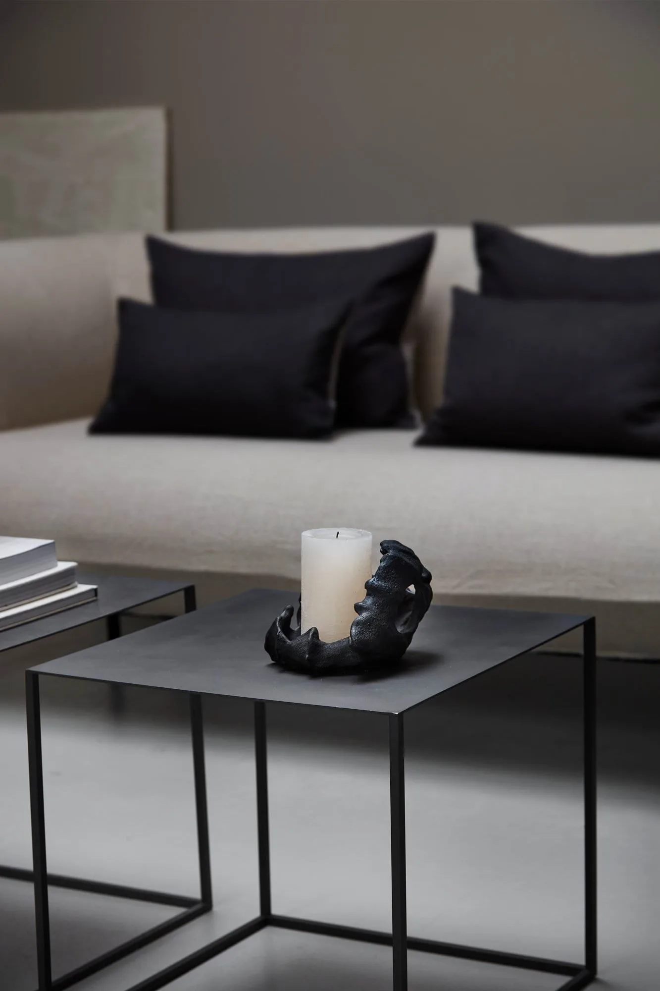 Cubic tavolino laterale, Nero, 43x43x40 cm Mette Ditmer