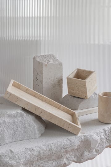 Cubo Travertino 10x10 cm - Lino - Mette Ditmer