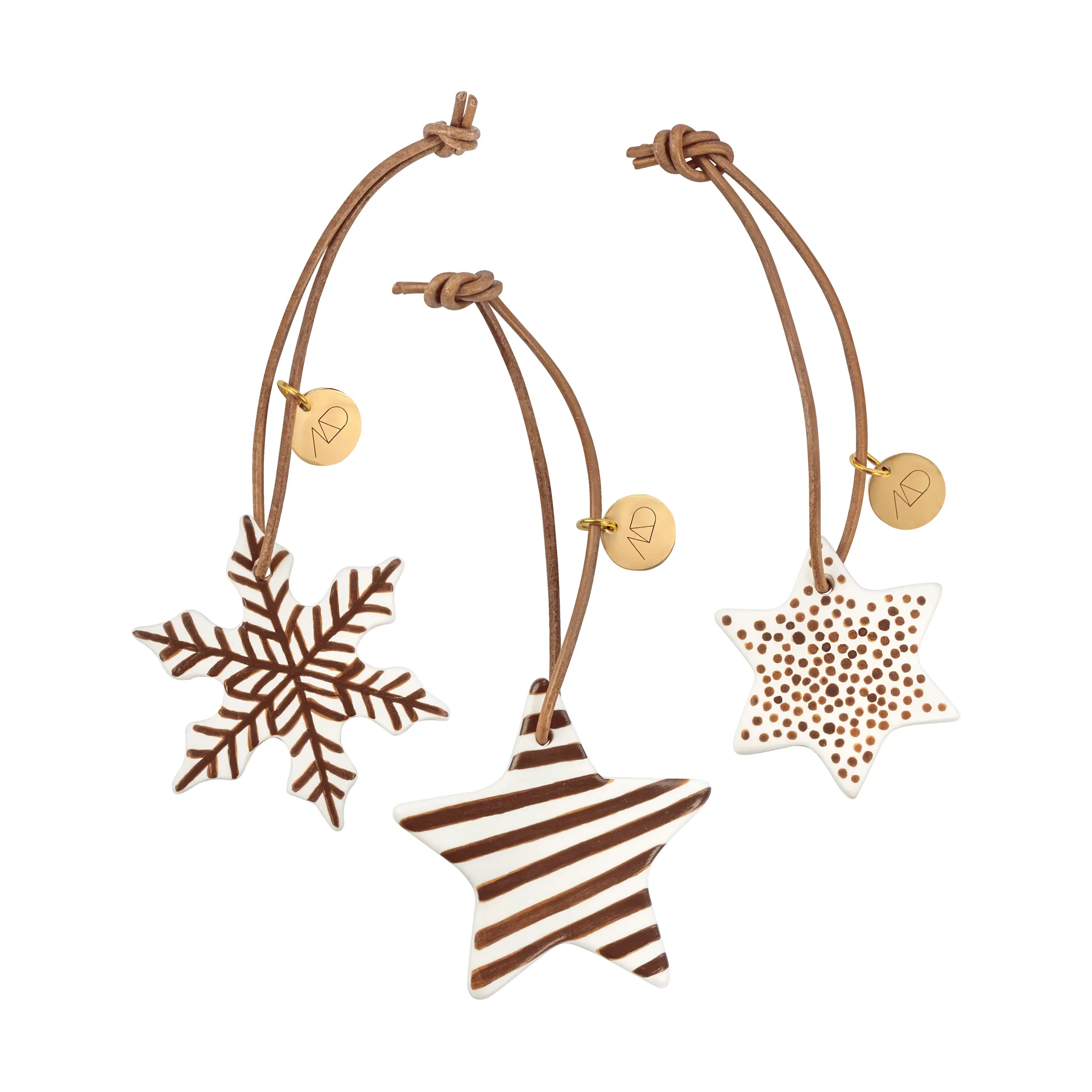 Decorazione natalizia Star, 3 pezzi, Noce Mette Ditmer