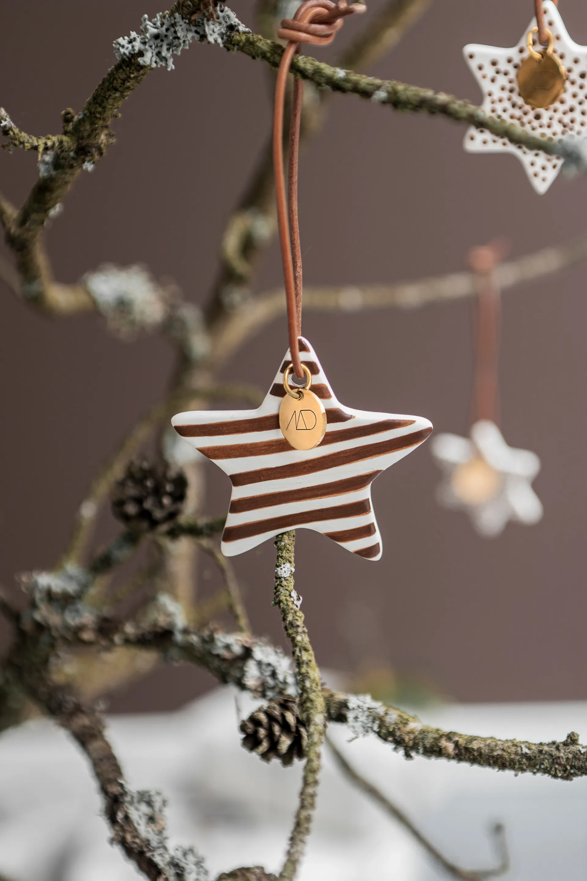 Decorazione natalizia Star, 3 pezzi, Noce Mette Ditmer