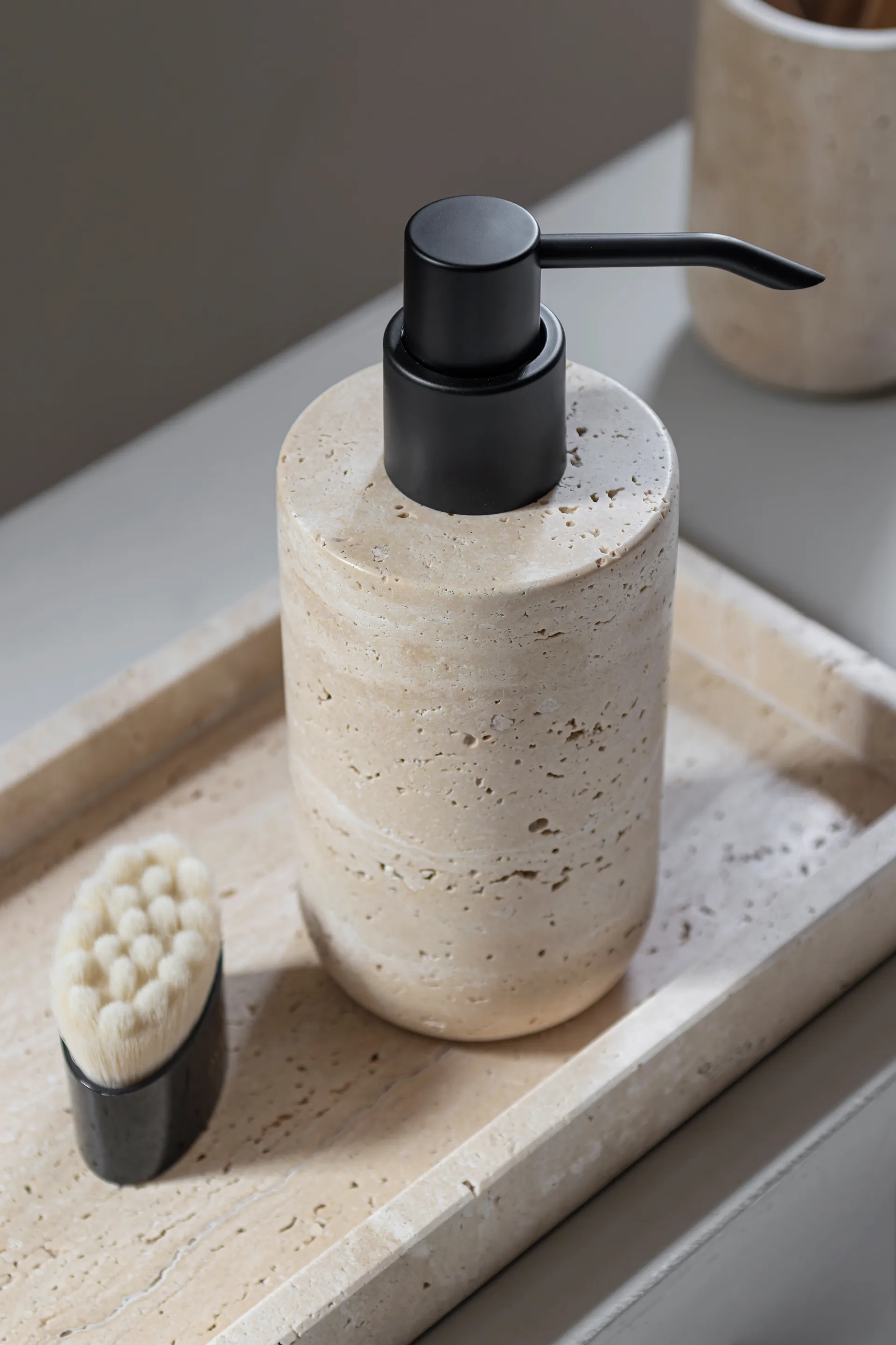 Dispenser di sapone Travertino 17,5 cm, Lino Mette Ditmer