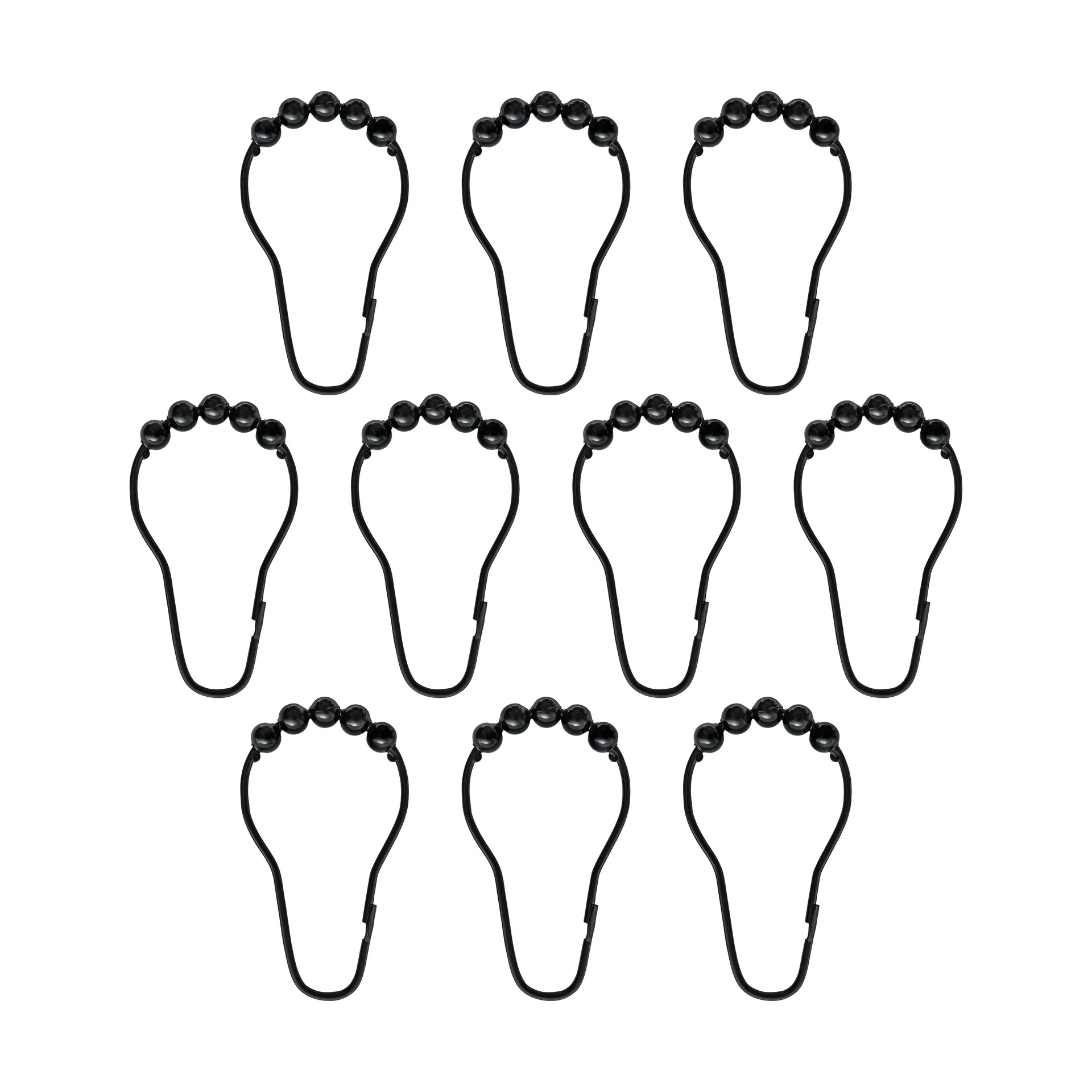 Ganci Aqua per tenda doccia, confezione da 10, Nero Mette Ditmer