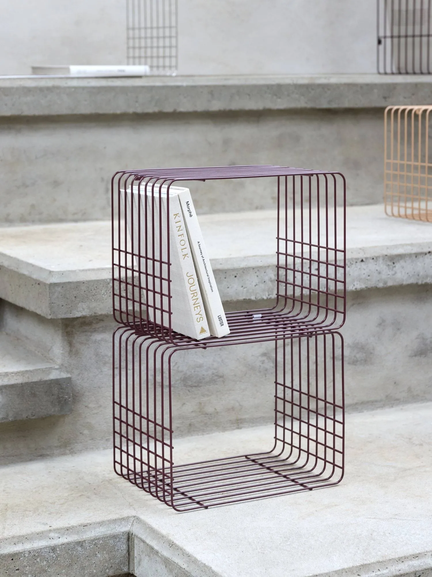 Mensola Wire, Short, rosso, 26x38x30,5 cm Mette Ditmer