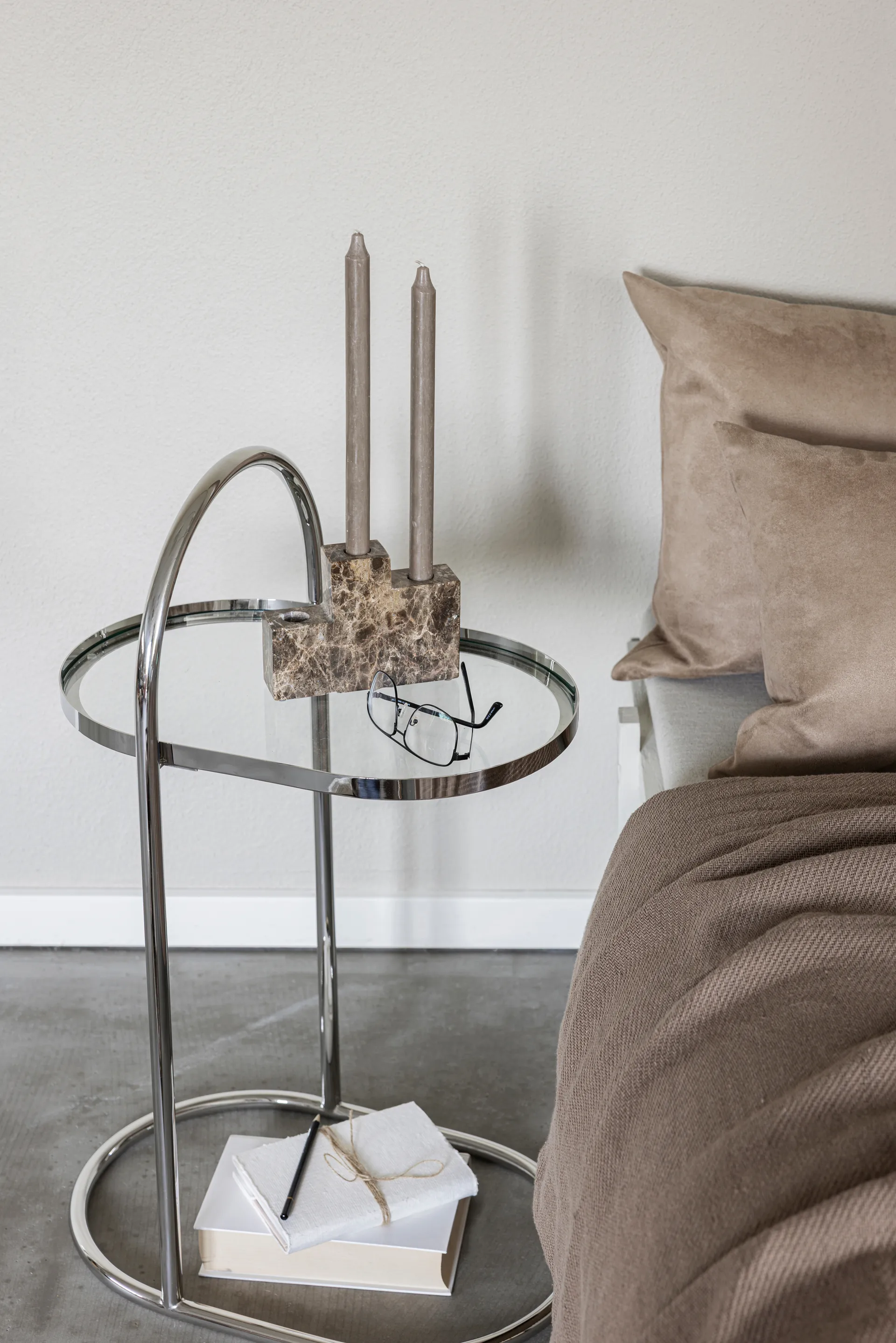 Moves tavolino laterale, Cromo, 34,5x51x76,5 cm Mette Ditmer