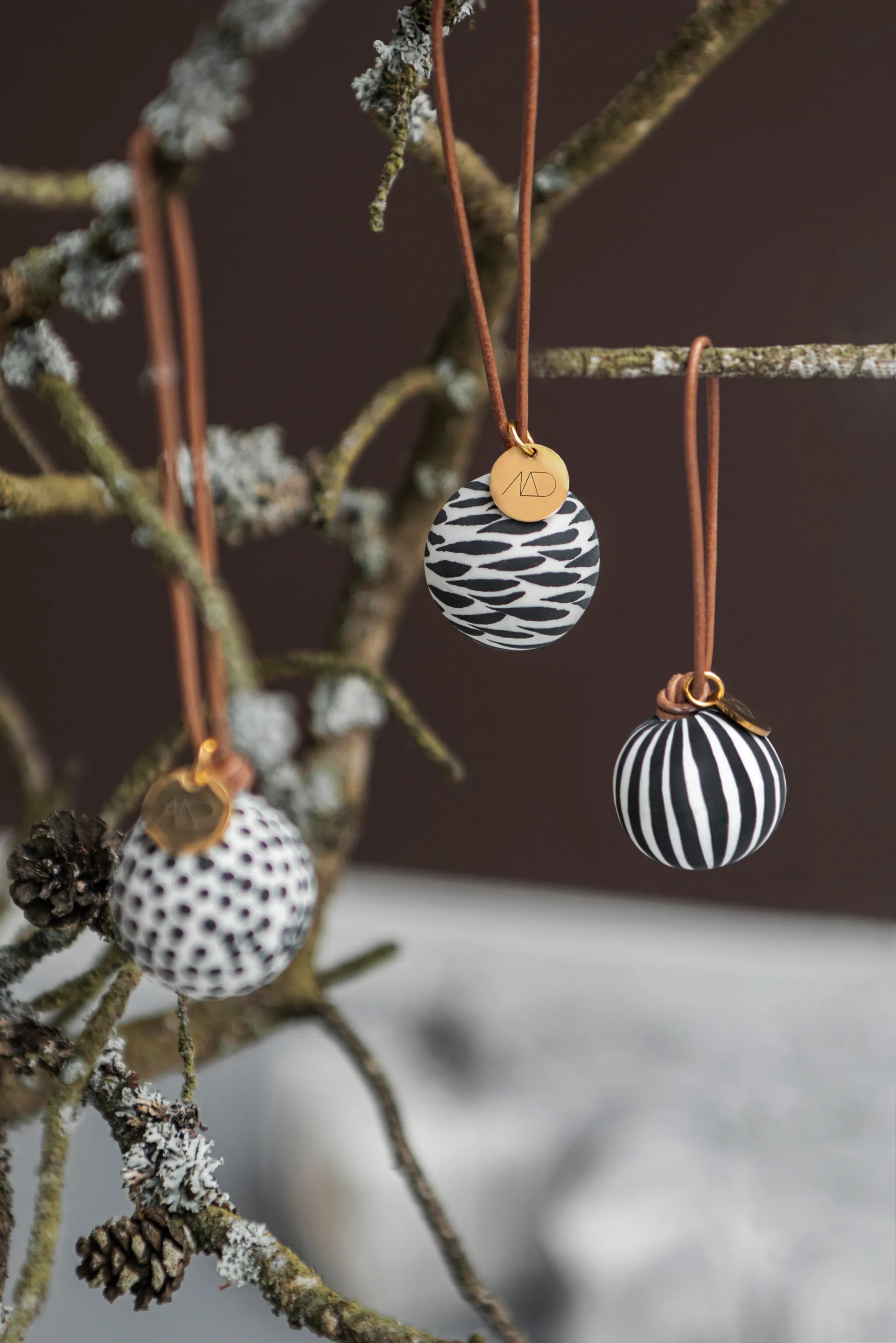 Pallina di Natale Globe, 3 pezzi, Nero Mette Ditmer