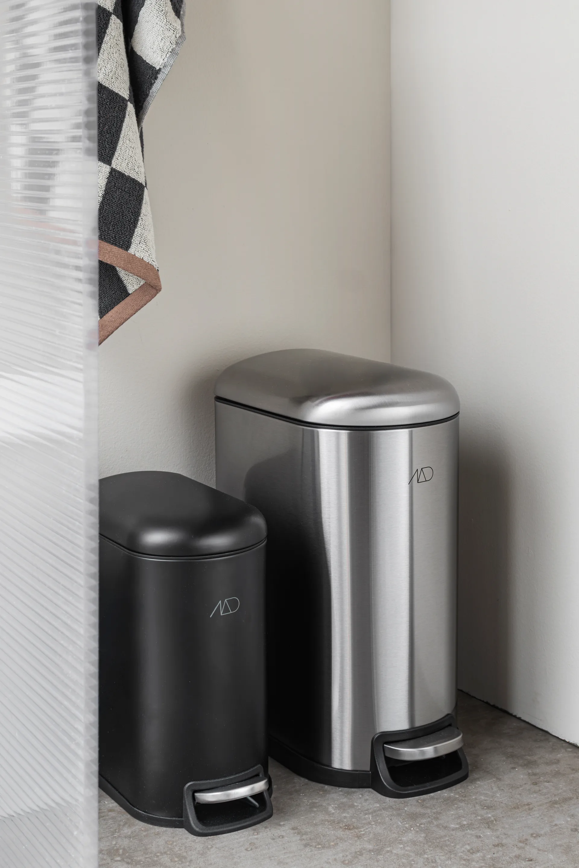 Pattumiera a pedale Walther 10 litri, Acciaio Mette Ditmer