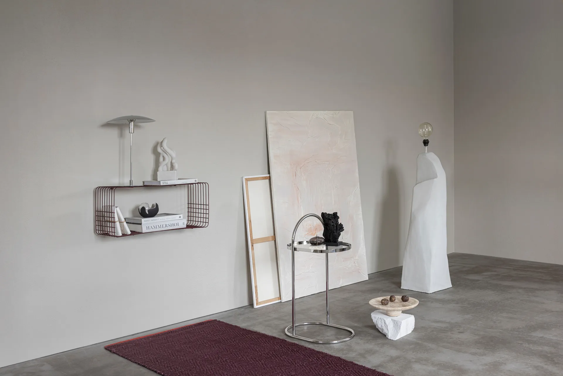 Piedistallo in travertino, Lino, Ø32×8,5 cm Mette Ditmer