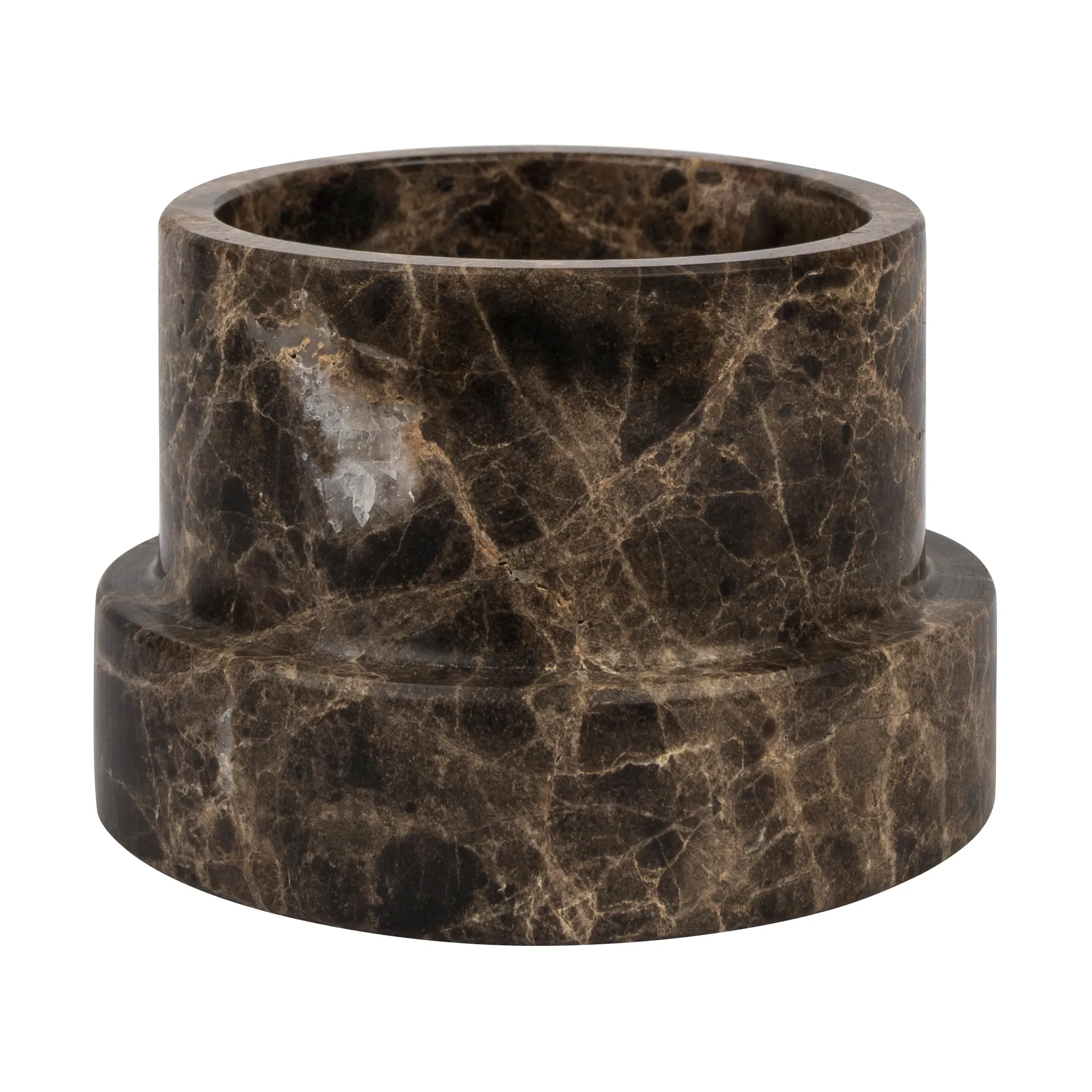 Portacandela Marble per candele a blocco 6,5 cm, Marrone Mette Ditmer