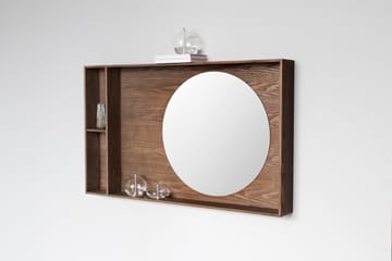 Specchio con mensola Show-me large - Scuro oliato - Mette Ditmer