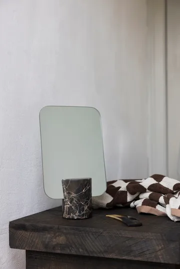 Specchio da tavolo in marmo - Marrone, 30 cm - Mette Ditmer