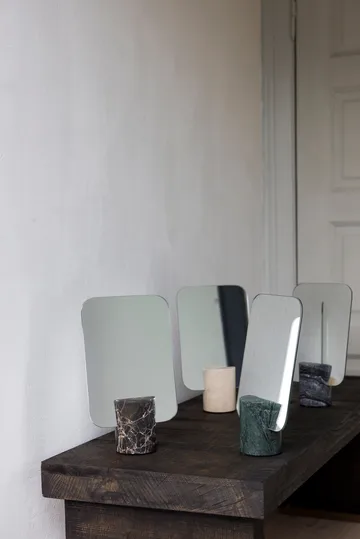 Specchio da tavolo in travertino - Lino - Mette Ditmer