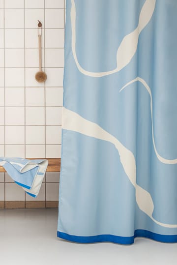 Tenda da doccia Nova Arte 150x200 cm - Azzurro, bianco sporco - Mette Ditmer