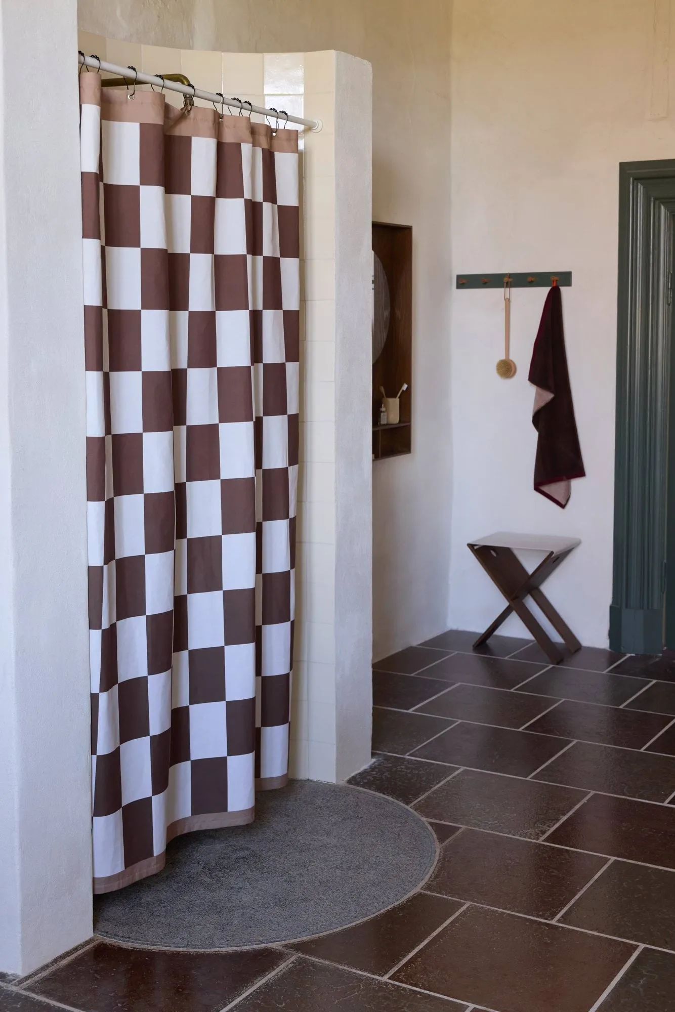 Tenda da doccia Retro 150x200 cm, Marrone Mette Ditmer