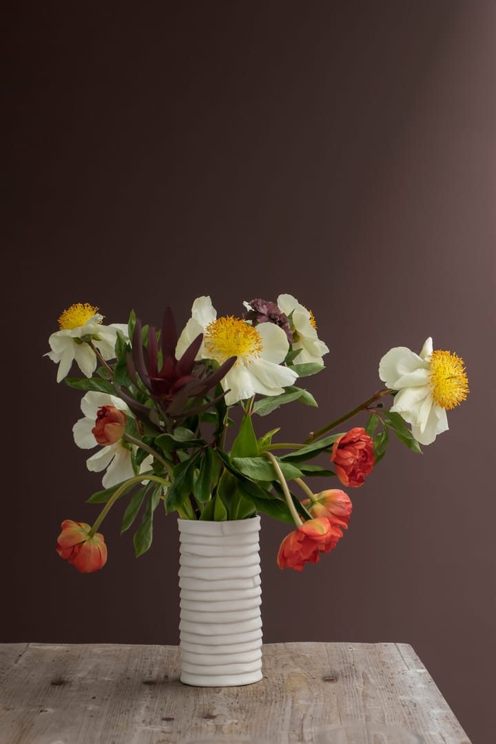 Vaso Ribbon grande 20 cm, Bianco sporco Mette Ditmer