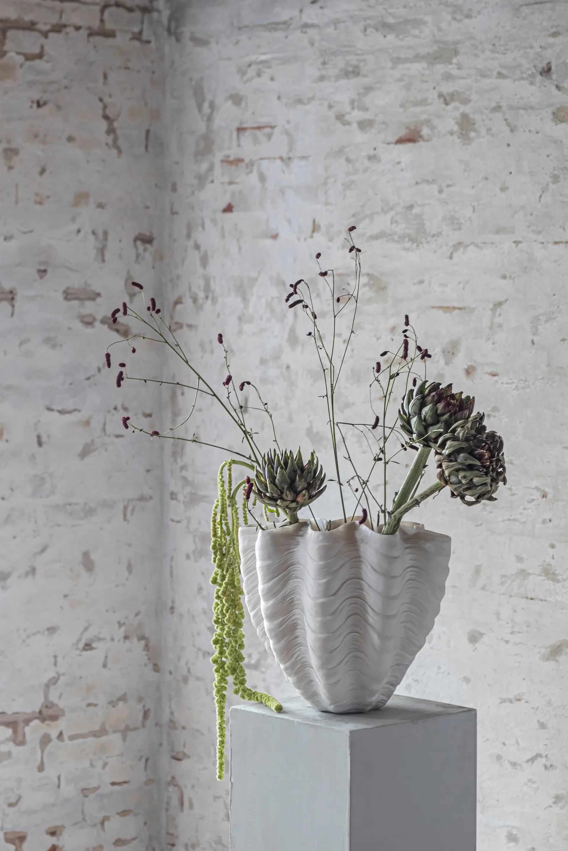 Vaso Shell, Grande, 30 cm, white Mette Ditmer