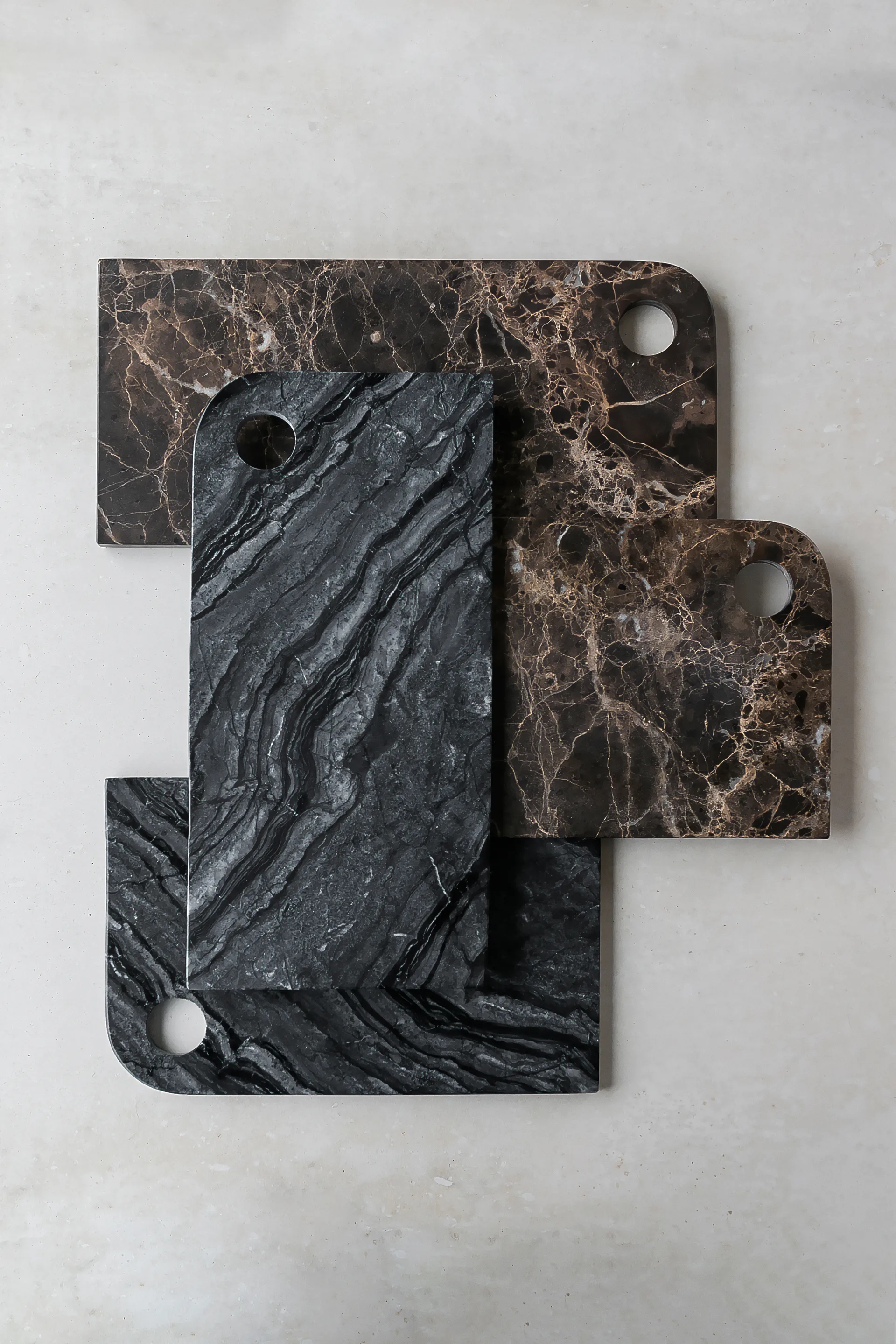 Vassoio da servizio Marble grande 18x38 cm, Nero-grigio Mette Ditmer