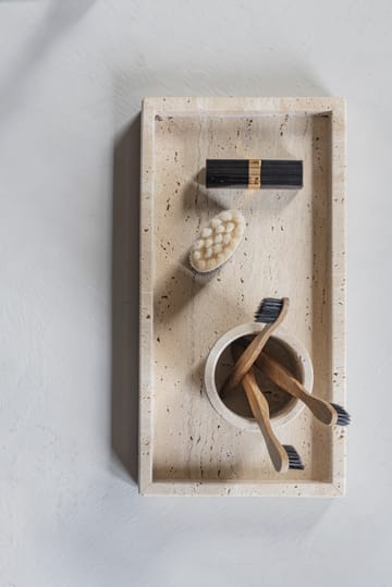 Vassoio decorativo in travertino 16x31 cm - Lino - Mette Ditmer