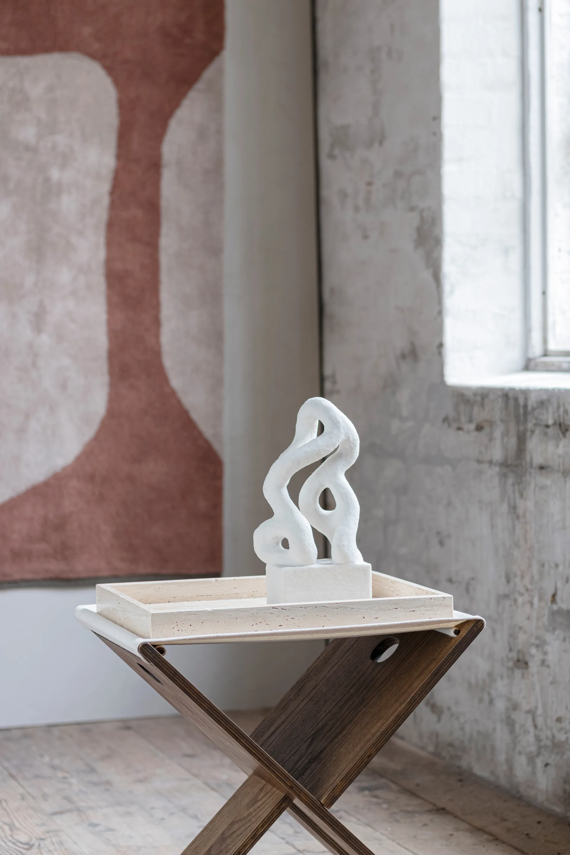 Vassoio decorativo in travertino 30x40 cm, Lino Mette Ditmer