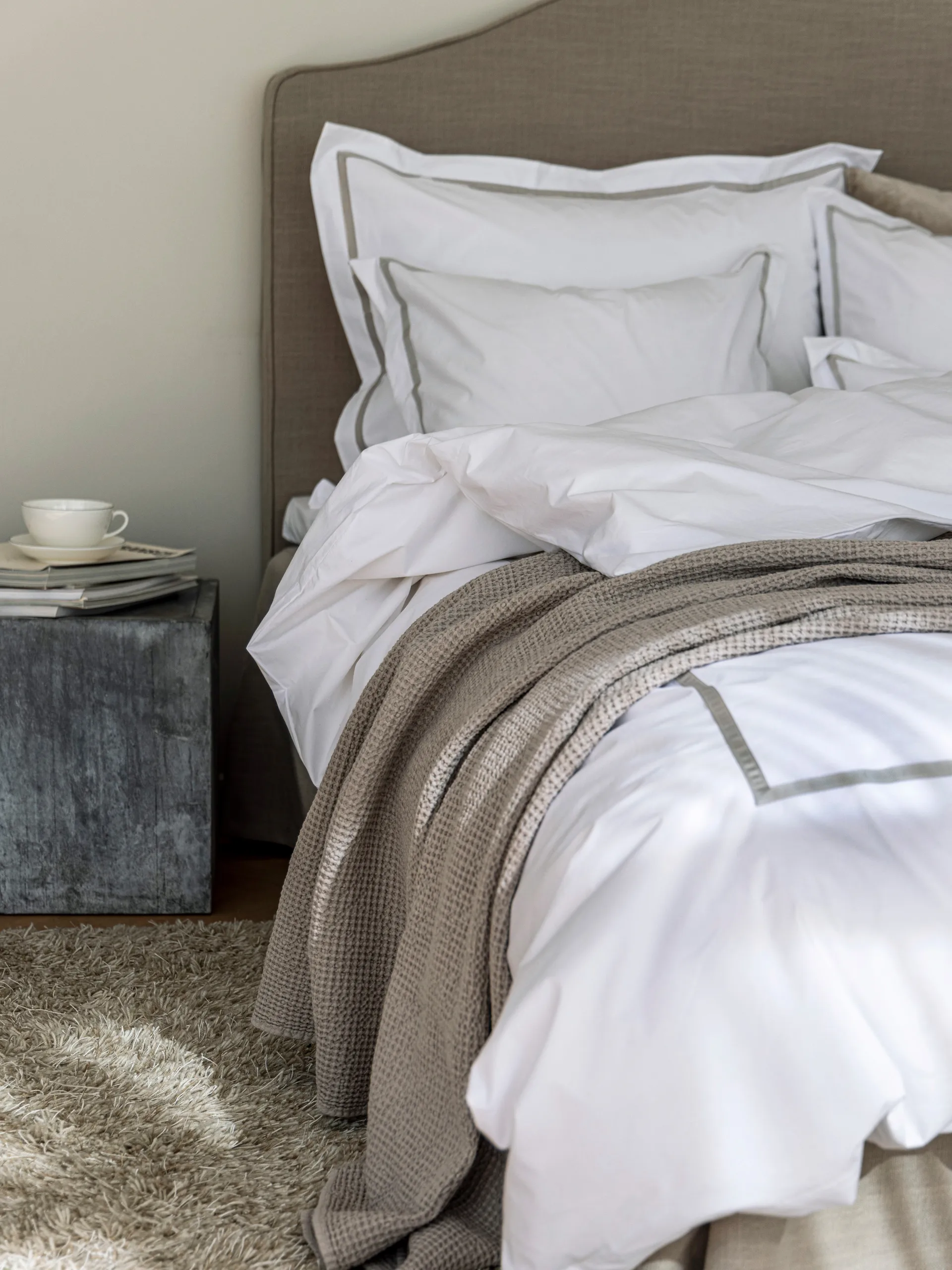 Copriletto Riposo, Grigio pietra, 180x260 cm Mille Notti