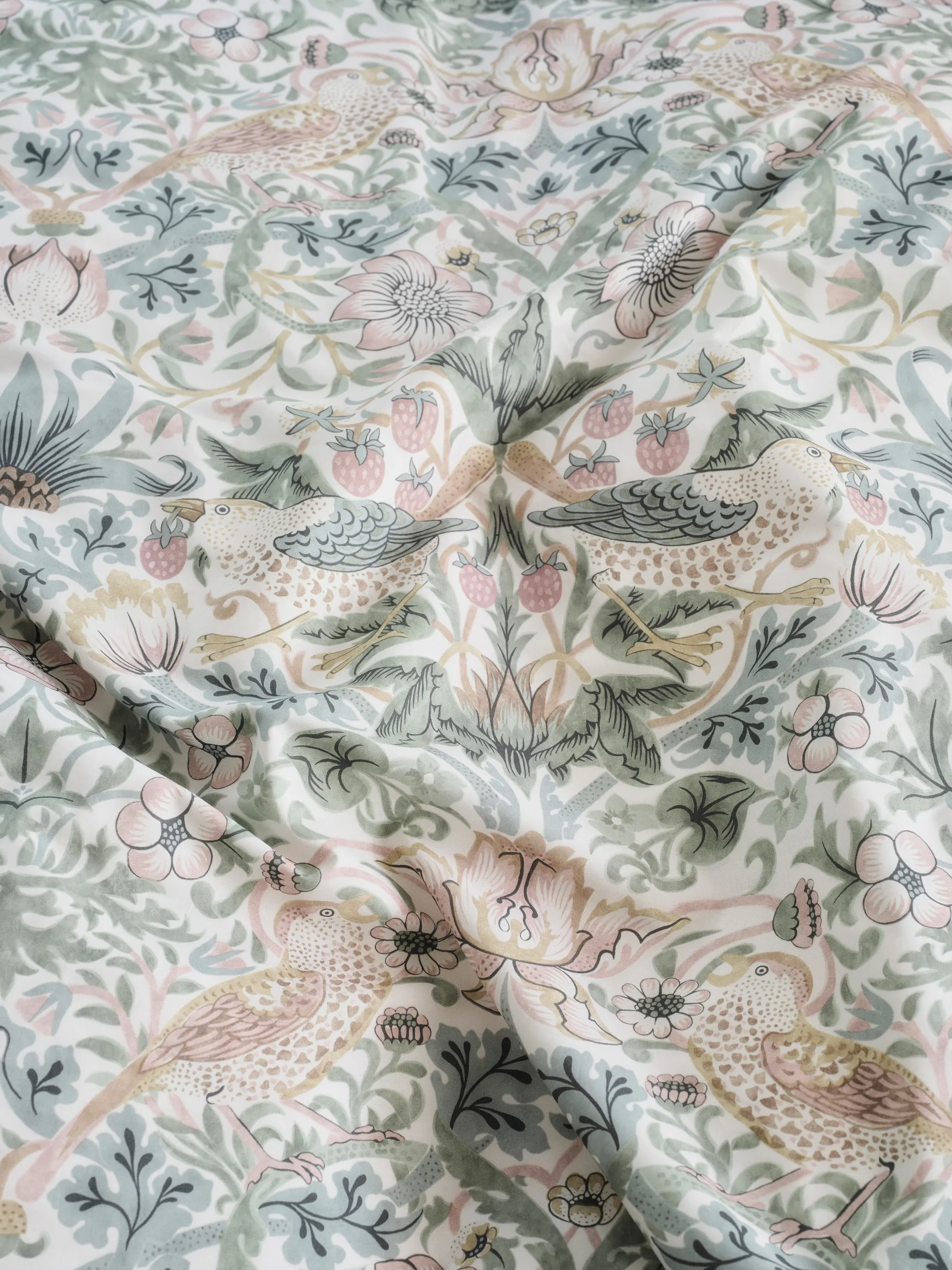 Copripiumino Morris & Co. Strawberry Thief, Verde, 150x210 cm Mille Notti