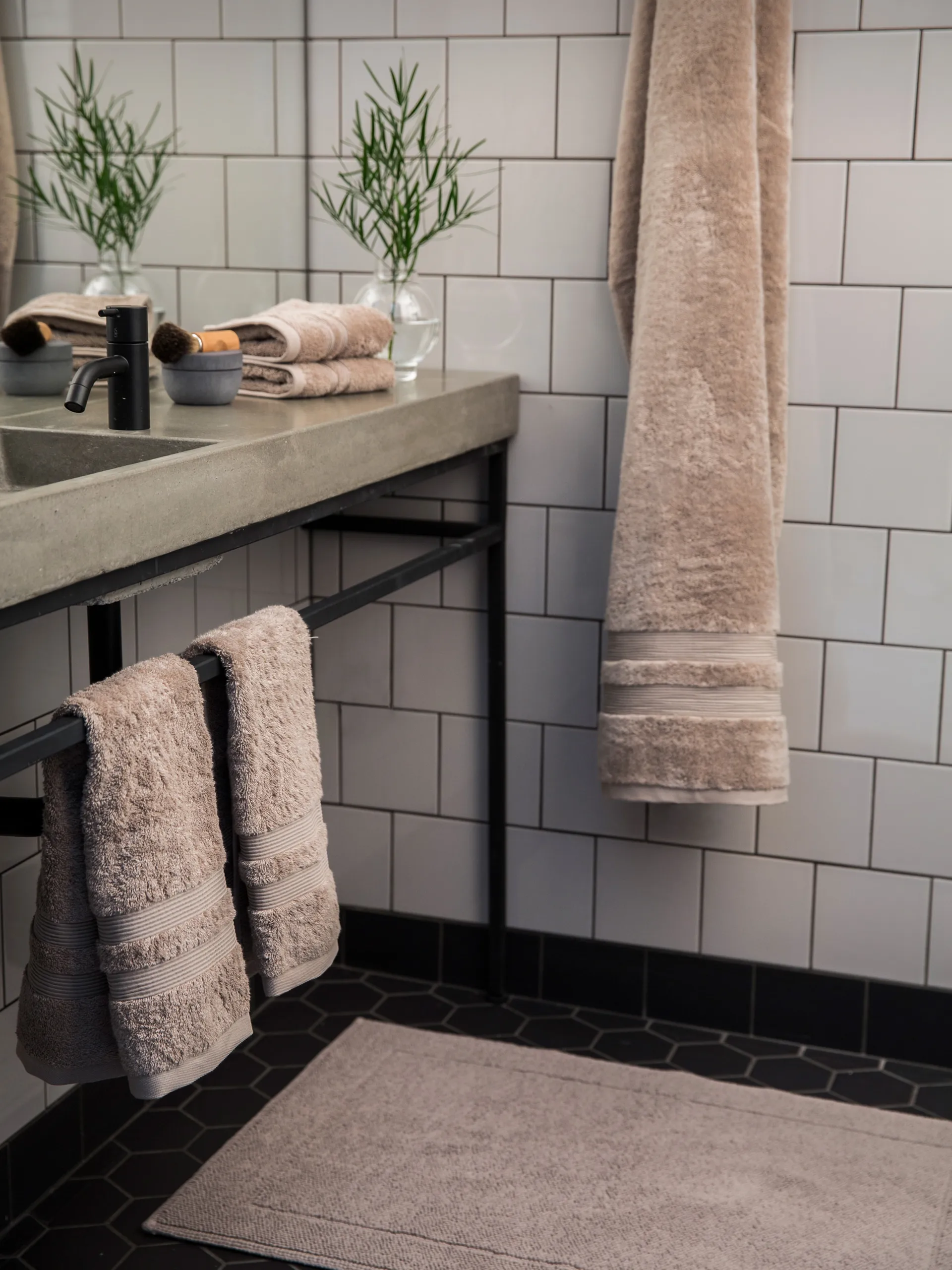 Tappeto da bagno Portofino, Marrone chiaro, 60x90 cm Mille Notti