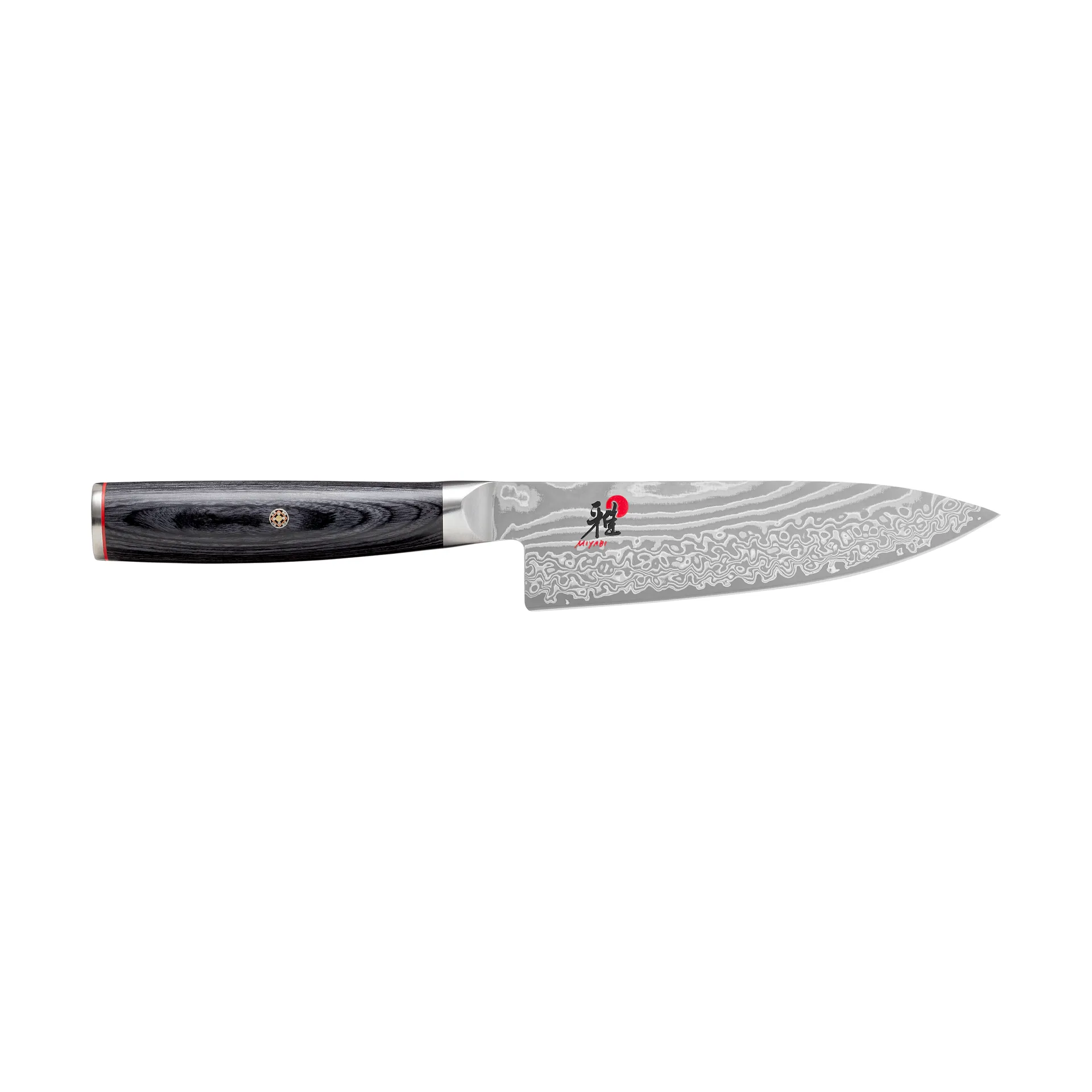 Coltello da cucina gyutoh Raw 5000FCD 16 cm, Acciaio di Damasco-nero Miyabi