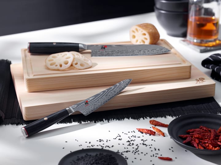 Coltello da cucina gyutoh Raw 5000FCD 20 cm, Acciaio di Damasco-nero Miyabi