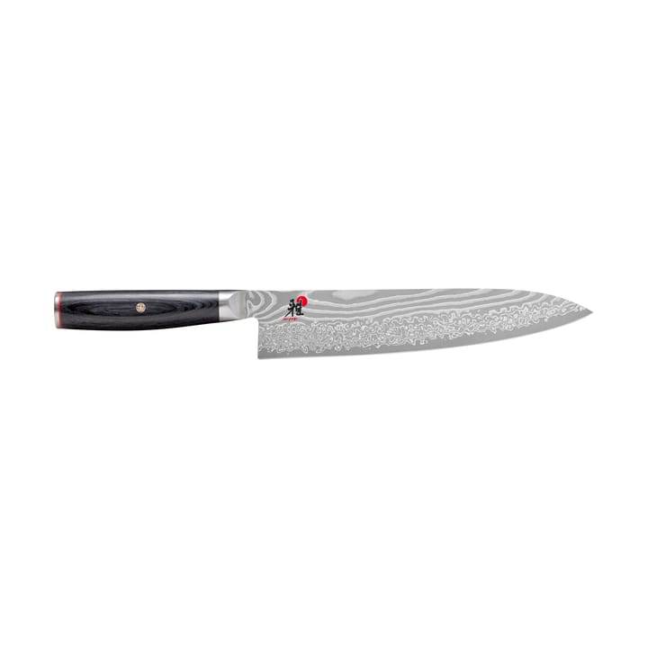 Coltello da cucina gyutoh Raw 5000FCD 24 cm - Acciaio di Damasco-nero - Miyabi