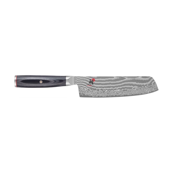 Coltello da frutta rettangolare Raw 5000FCD nakiri 17 cm - Acciaio di Damasco-nero - Miyabi