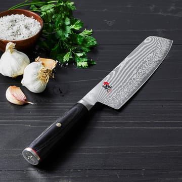Coltello da frutta rettangolare Raw 5000FCD nakiri 17 cm - Acciaio di Damasco-nero - Miyabi