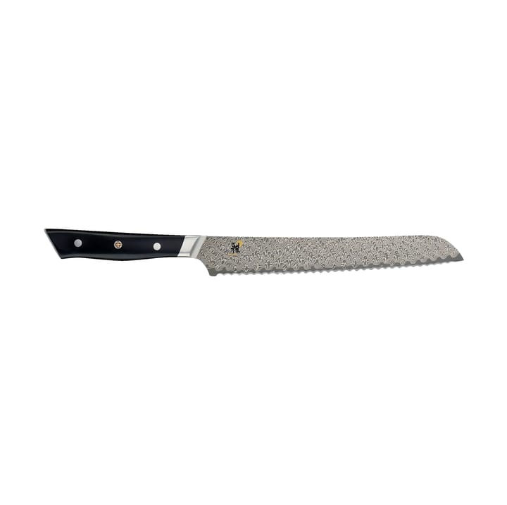 Coltello da pane 24 cm Hibana 800DP - Acciaio di Damasco-nero - Miyabi