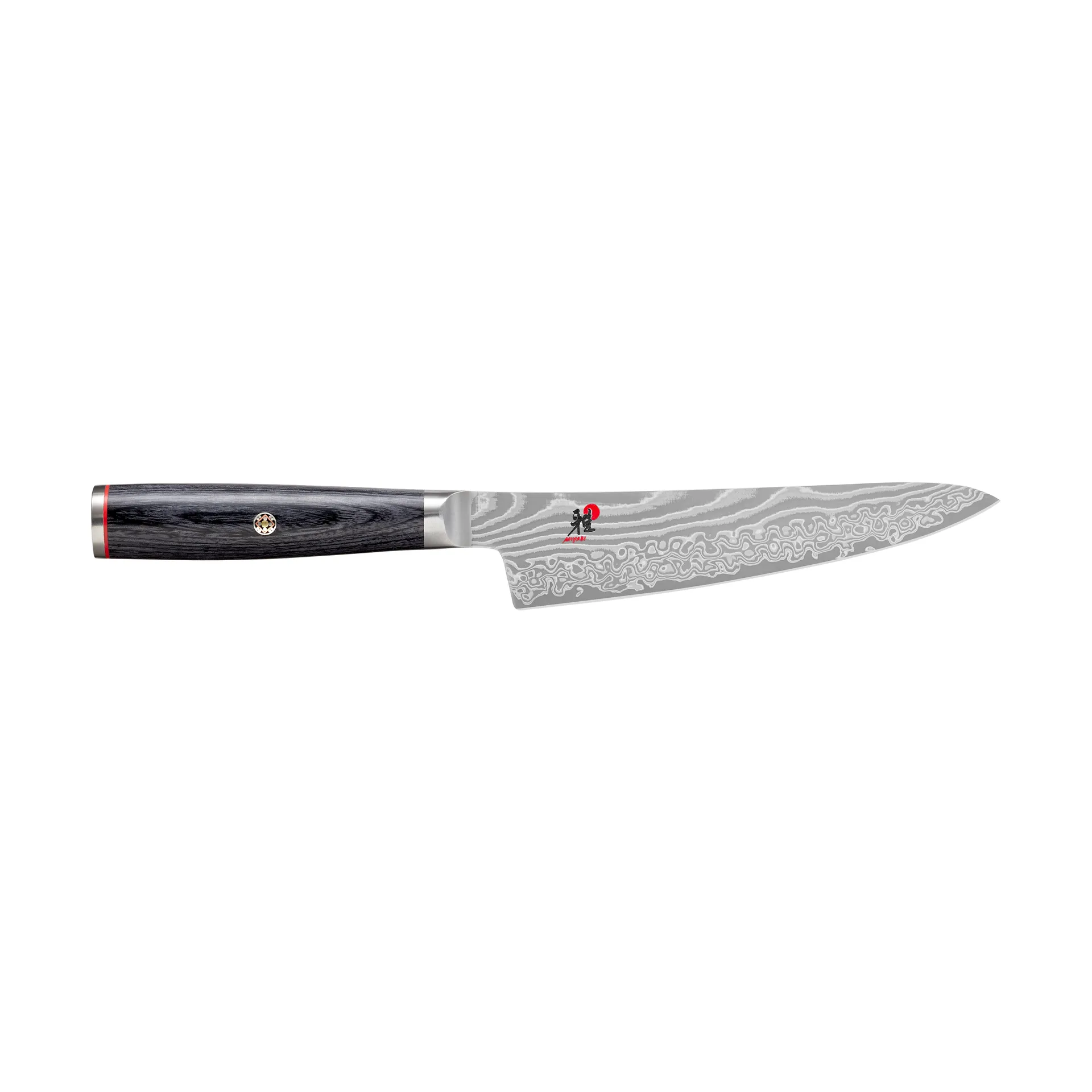 Coltello per sbucciare Raw 5000FCD shotoh 14 cm, Acciaio di Damasco-nero Miyabi
