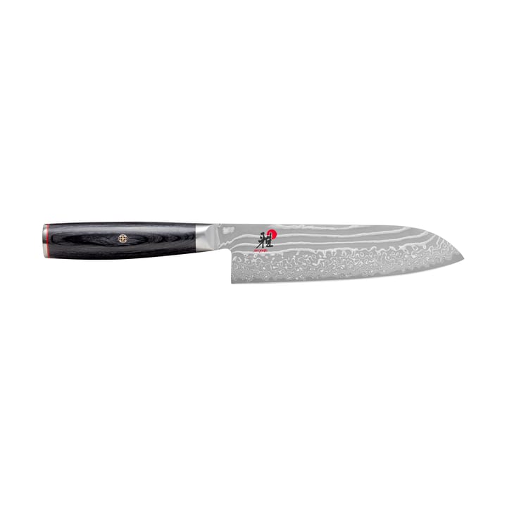 Coltello santoku Raw 5000FCD 18 cm - Acciaio di Damasco-nero - Miyabi