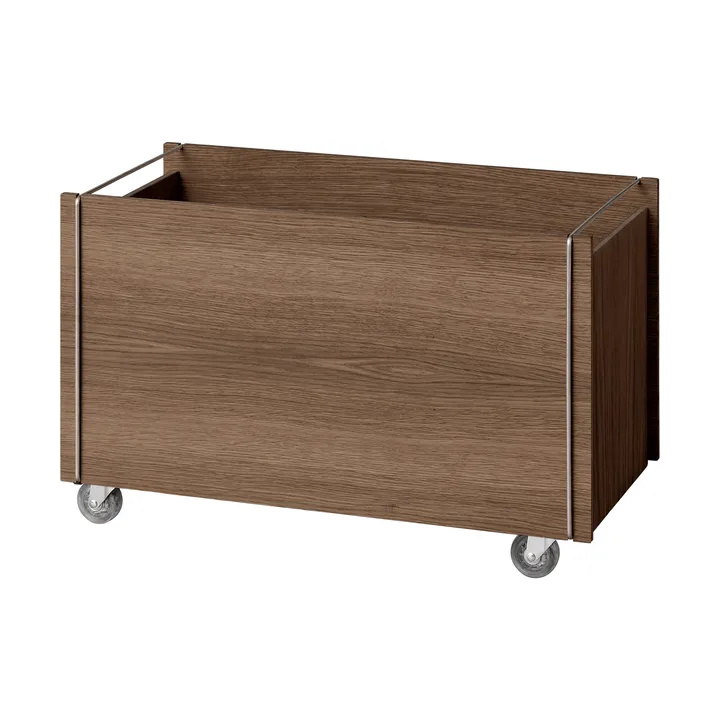 Contenitore Moebe - Rovere affumicato-acciaio inossidabile, con ruote, 33x60x31 cm - MOEBE