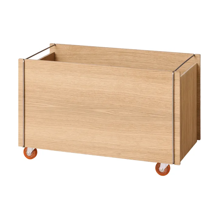 Contenitore Moebe - Rovere oliato-acciaio inossidabile, con ruote, 33x60x31 cm - MOEBE