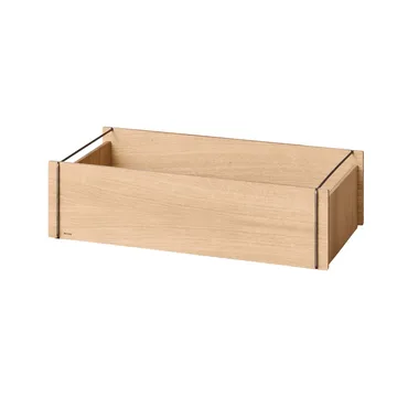 Contenitore Moebe - Rovere oliato-acciaio inossidabile, low, 16,5x60x31 cm - MOEBE