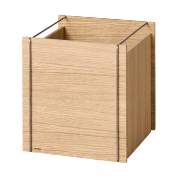 Contenitore Moebe - Rovere oliato-acciaio inossidabile, square, 33x30x31 cm - MOEBE